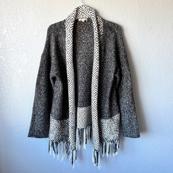 Avalin Sweaters - Avalin Wool Blend Fringed Open Front Bohemian Western Cardigan